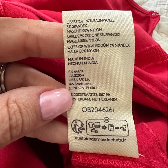 Anthropologie Maeve Red Bow Embroidered Midi Pencil Skirt Size M - Picture 9 of 14